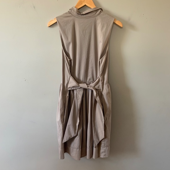 Elizabeth Klein beyond vintage Anthropologie beige tie waist dress - Picture 3 of 5